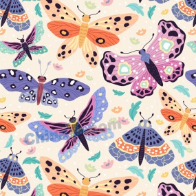 多彩蝴蝶矢量花纹素材